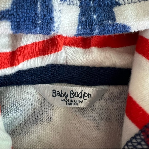 Baby Boden Terrycloth Cover Up Toweling Hoodie 3-6Months Beach Pool Whales Ocean - Picture 6 of 7